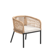 Vicllax Aria Modern Woven Rope Outdoor Dining Chair Set of 2