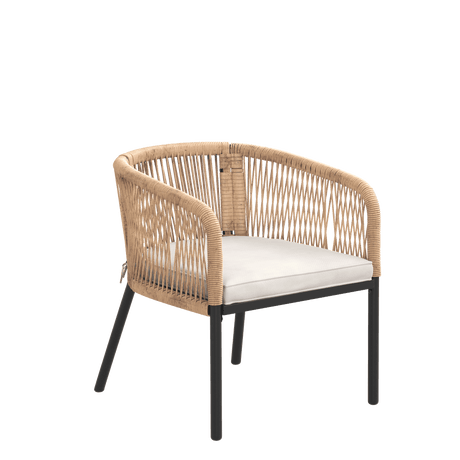 Vicllax Aria Modern Woven Rope Outdoor Dining Chair Set of 2
