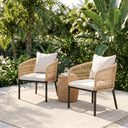 Vicllax Aria Modern Woven Rope Outdoor Dining Chair Set of 2