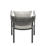 VICLLAX 7-Piece Weather-Resistant Outside Dining Furniture - 63" Rectangular Slat-Top Table with 6 Aria Low-back Outdoor Dining Armchair