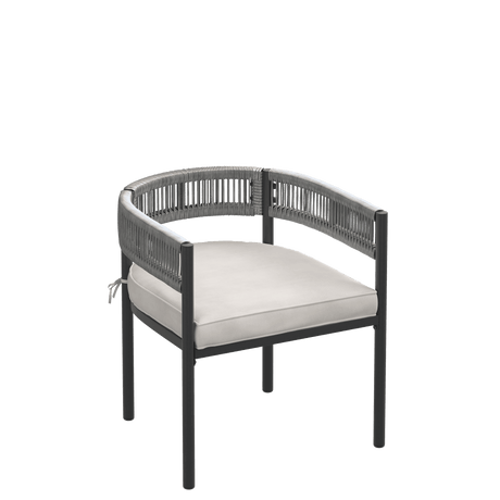 VICLLAX 7-Piece Weather-Resistant Outside Dining Furniture - 63" Rectangular Slat-Top Table with 6 Aria Low-back Outdoor Dining Armchair