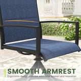 Vicllax 7 Pieces Outdoor Dining Set with Metal Rectangular Table and Padded Swivel Chair