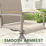 Vicllax 7 Pieces Outdoor Dining Set with Metal Rectangular Table and Padded Swivel Chair