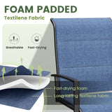 Vicllax 7 Pieces Outdoor Dining Set with Metal Rectangular Table and Padded Swivel Chair