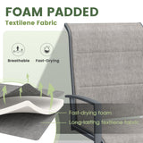 Vicllax 7 Pieces Outdoor Dining Set with Metal Rectangular Table and Padded Swivel Chair