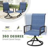 Vicllax 7 Pieces Outdoor Dining Set with Metal Rectangular Table and Padded Swivel Chair