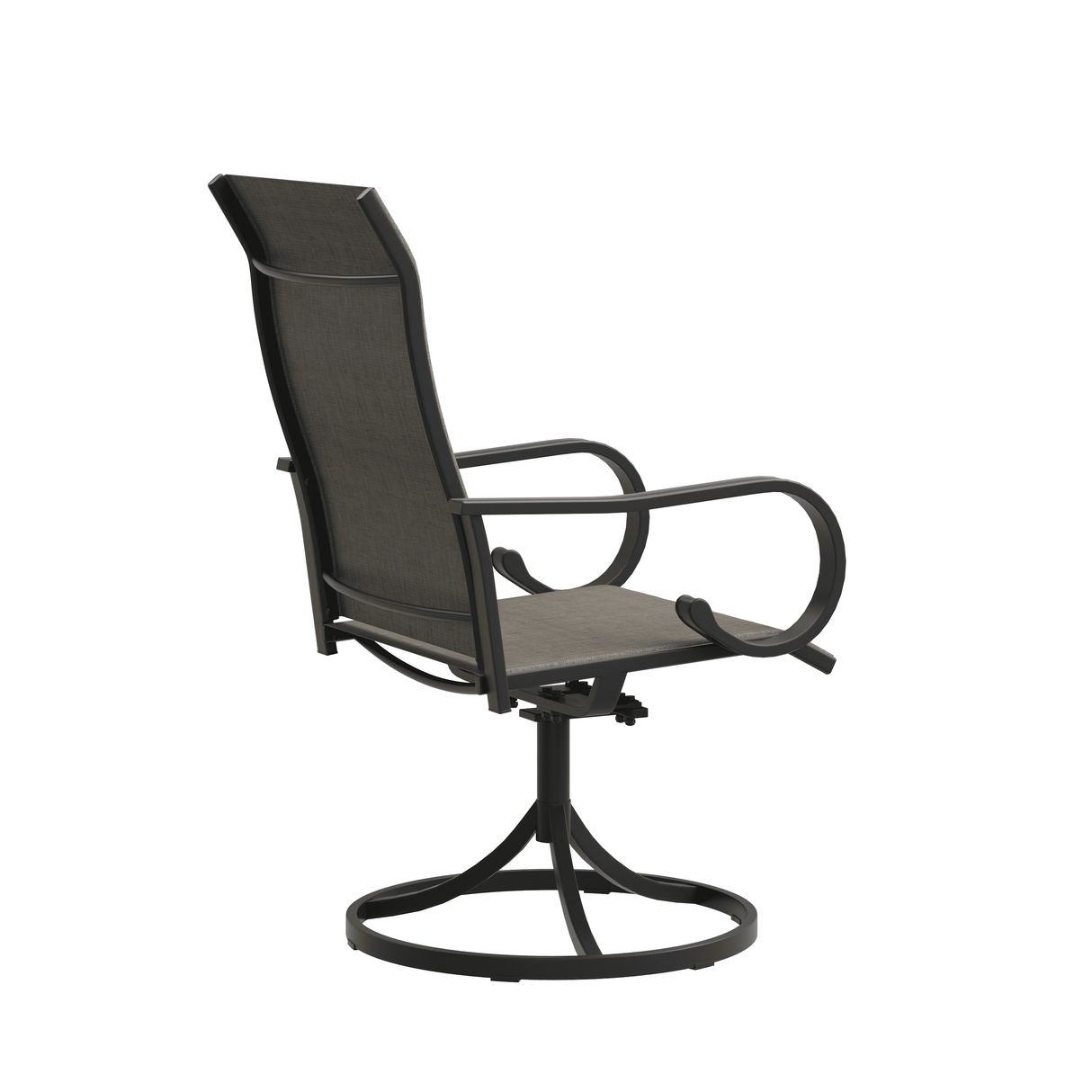 Vicllax Modern Swivel Outdoor Dining Chair set of 2 - High-Back Weather-Resistant Patio Seating