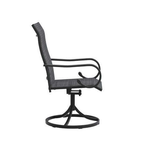 Vicllax Modern Swivel Outdoor Dining Chair set of 2 - High-Back Weather-Resistant Patio Seating