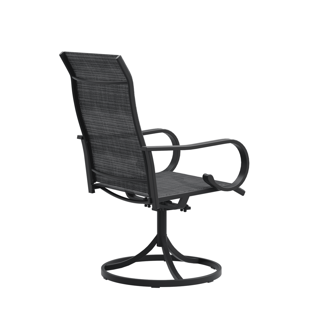 Vicllax Modern Swivel Outdoor Dining Chair set of 2 - High-Back Weather-Resistant Patio Seating