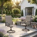 Vicllax Modern Swivel Outdoor Dining Chair set of 2 - High-Back Weather-Resistant Patio Seating