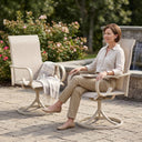 Vicllax Modern Swivel Outdoor Dining Chair set of 2 - High-Back Weather-Resistant Patio Seating