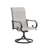 Vicllax Modern Swivel Outdoor Dining Chair set of 2 - High-Back Weather-Resistant Patio Seating