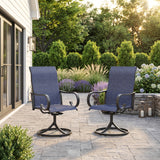 Vicllax Modern Swivel Outdoor Dining Chair set of 2 - High-Back Weather-Resistant Patio Seating