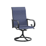 Vicllax Modern Swivel Outdoor Dining Chair set of 2 - High-Back Weather-Resistant Patio Seating