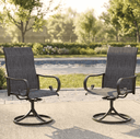 Vicllax Modern Swivel Outdoor Dining Chair set of 2 - High-Back Weather-Resistant Patio Seating