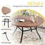 Vicllax Round Patio Dining Table for 4/6/8, Outdoor Large Metal Table