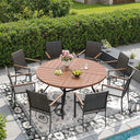 Vicllax 9 Pieces Outdoor Dining Set, 53" Outdoor dining Table and 8 Stackable Armchairs