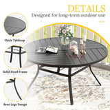 Vicllax Round Patio Dining Table for 4/6/8, Outdoor Large Metal Table