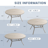 Vicllax Outdoor Dining Set of 8/10, Round Metal Table and Stackable Padded Chair Set of 8, 10