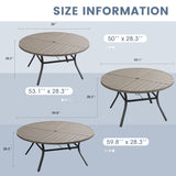 VICLLAX 7/9/11 PCS Patio Dining Table Set, Round Metal Table and Stackable Sling Chair