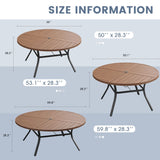 VICLLAX 7/9/11 PCS Patio Dining Table Set, Round Metal Table and Stackable Sling Chair