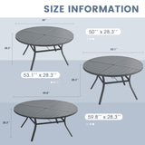 Vicllax Outdoor Dining Set of 8/10, Round Metal Table and Stackable Padded Chair Set of 8, 10