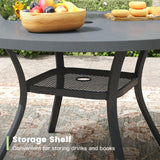 Vicllax Outdoor Dining Set for 6 People, Patio 47" Round Table with 6 Swivel Chairs