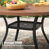 Vicllax 5-Piece Patio Dining Set, 40" Round Dining Table and Patio Swivel Chairs