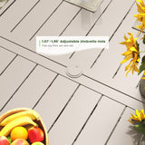 Vicllax 7 Pieces Outdoor Dining Set with Metal Rectangular Table and Padded Swivel Chair