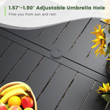 Vicllax 7 Pieces Outdoor Dining Set with Metal Rectangular Table and Padded Swivel Chair