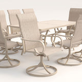 Vicllax Outdoor Dining Table Set for 8 People, Rectangular Table & Swivel Chair Set of 8
