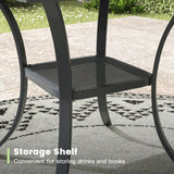 Vicllax 3 Pcs Outdoor Dining Set, 27.6" Square Bar Table and 2 Swivel Chairs