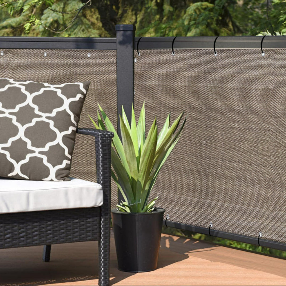 Vicllax Custom Sized 90% Sun Shade Fabric, Shade Cloth, Shade Privacy Panel