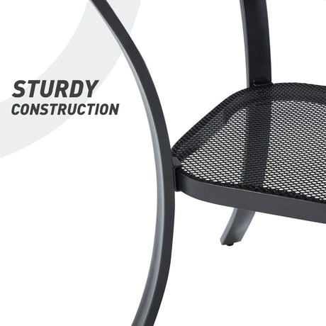 Vicllax 3-Piece Patio Bistro Set, Outdoor Stackable Sling Chairs and Metal Round Table