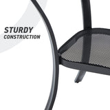 Vicllax 3-Piece Patio Bistro Set, Outdoor Stackable Sling Chairs and Metal Round Table