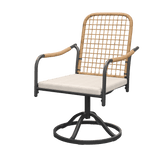 Vicllax Solana Modern Hand-Woven Rope Outdoor Dining Chair with Cushion, Set of 2