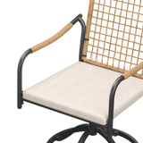 Vicllax Solana Modern Hand-Woven Rope Outdoor Dining Chair with Cushion, Set of 2