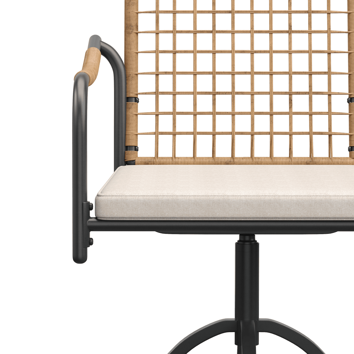 Vicllax Solana Modern Hand-Woven Rope Outdoor Dining Chair with Cushion, Set of 2