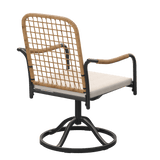 Vicllax Solana Modern Hand-Woven Rope Outdoor Dining Chair with Cushion, Set of 2