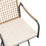 Vicllax Solana Modern Hand-Woven Rope Outdoor Dining Chair with Cushion, Set of 2