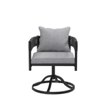 Vicllax Aria Modern Woven Rope Swivel Patio Dining Chair Set of 2