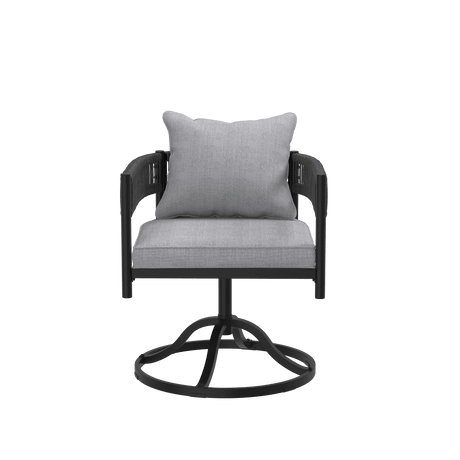 Vicllax Aria Modern Woven Rope Swivel Patio Dining Chair Set of 2