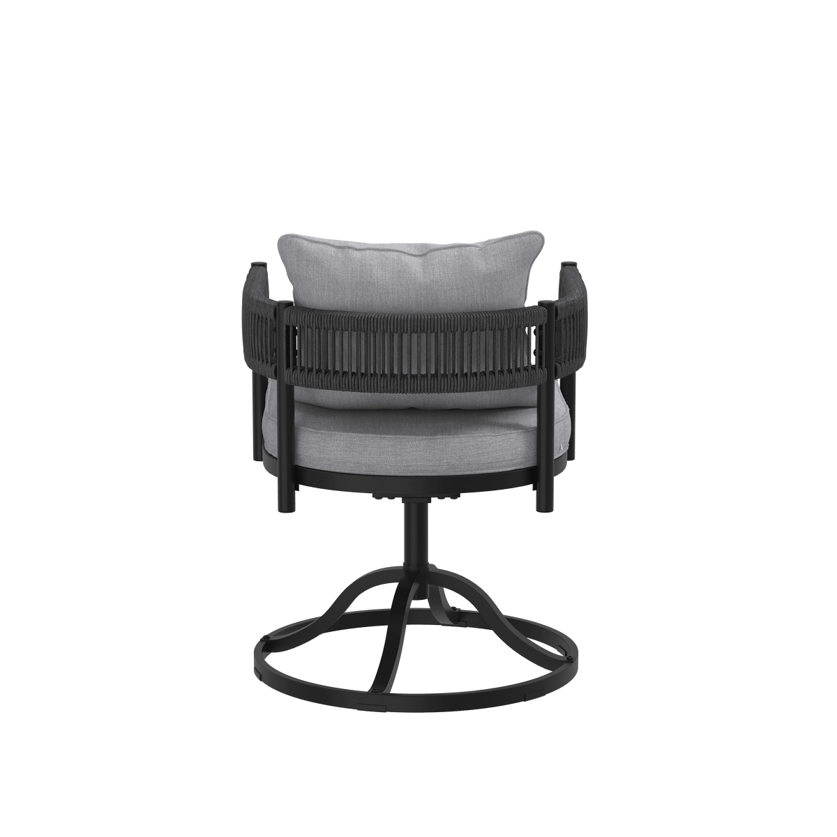 Vicllax Aria Modern Woven Rope Swivel Patio Dining Chair Set of 2