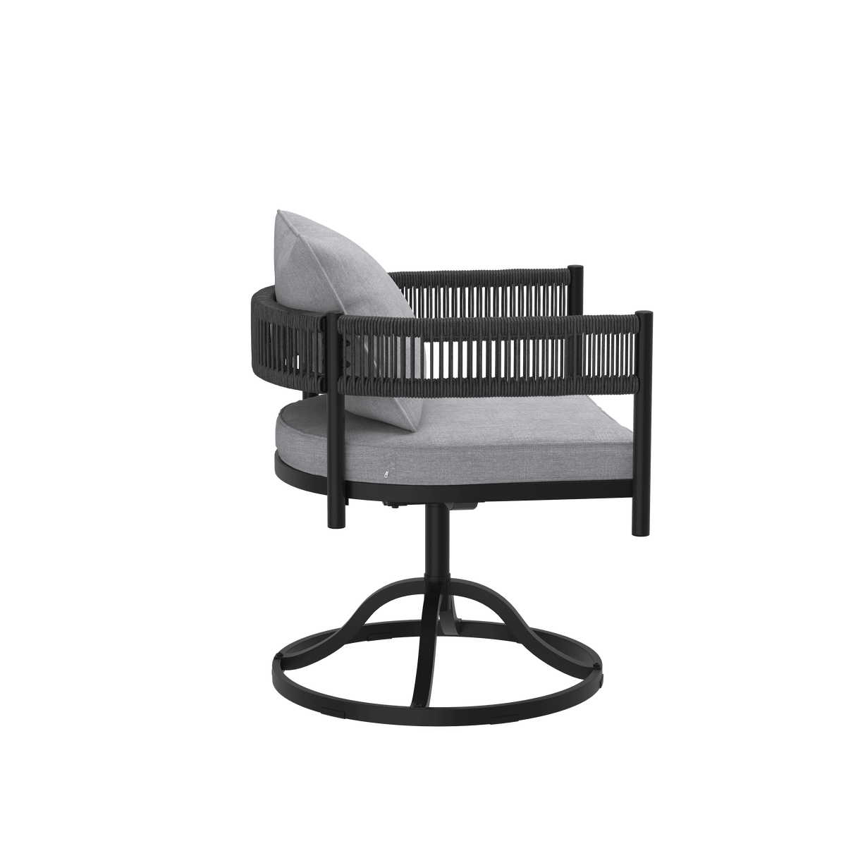 Vicllax Aria Modern Woven Rope Swivel Patio Dining Chair Set of 2