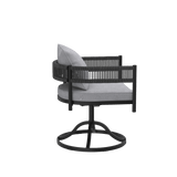 Vicllax Aria Modern Woven Rope Swivel Patio Dining Chair Set of 2