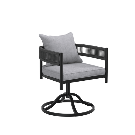 Vicllax Aria Modern Woven Rope Swivel Patio Dining Chair Set of 2