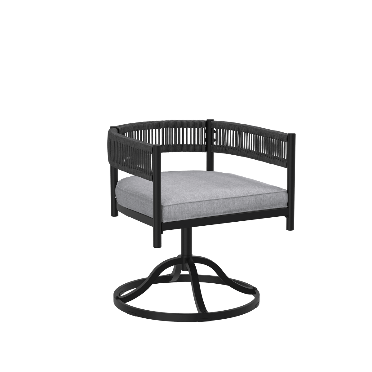 Vicllax Aria Modern Woven Rope Swivel Patio Dining Chair Set of 2
