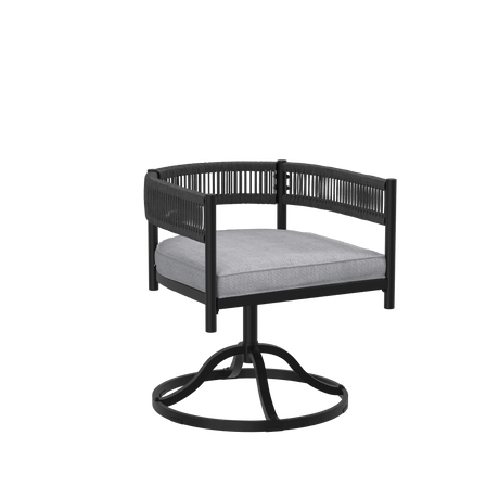 Vicllax Aria Modern Woven Rope Swivel Patio Dining Chair Set of 2