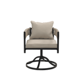 Vicllax Aria Modern Woven Rope Swivel Patio Dining Chair Set of 2