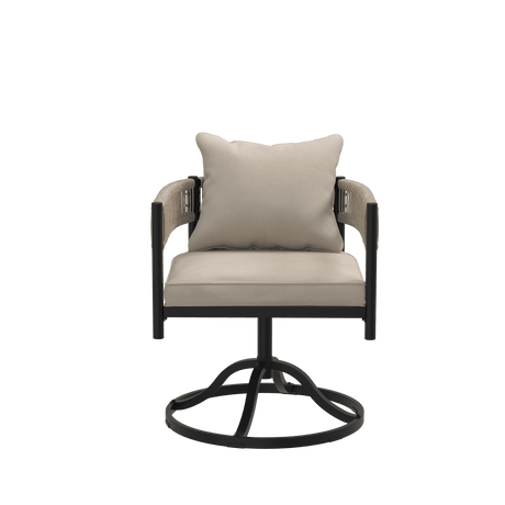 Vicllax Aria Modern Woven Rope Swivel Patio Dining Chair Set of 2